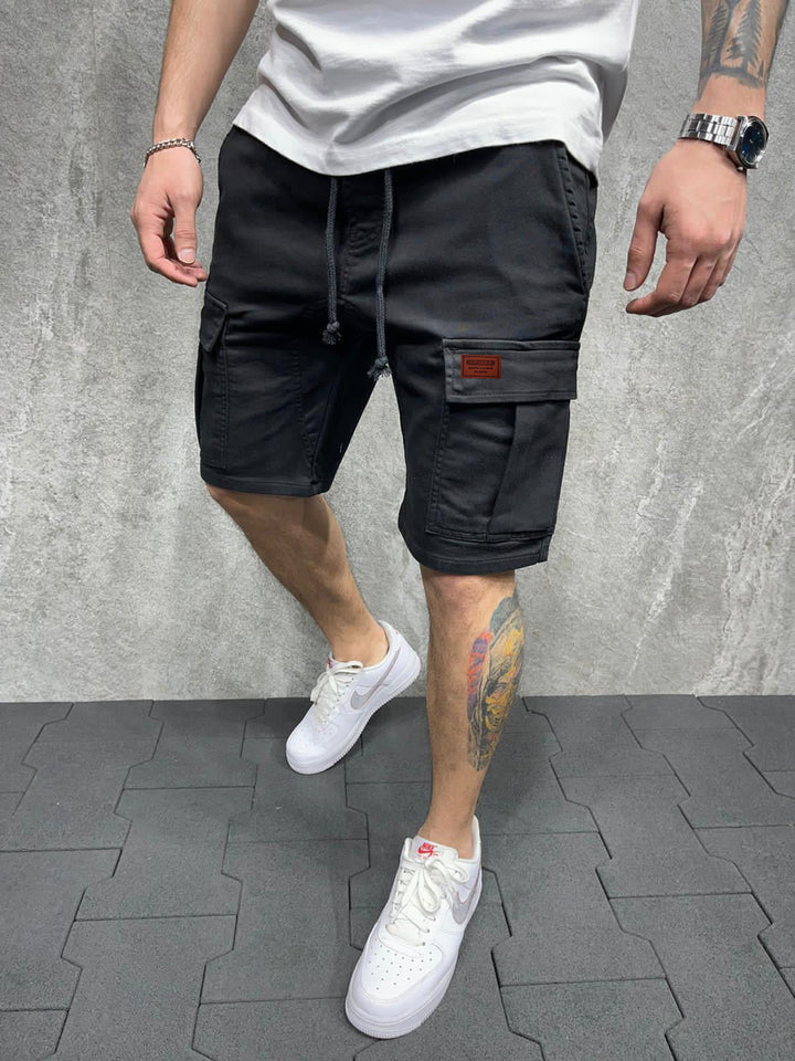 Roman | Refined Cargo Shorts with Multi-Pocket Drawstring Detail