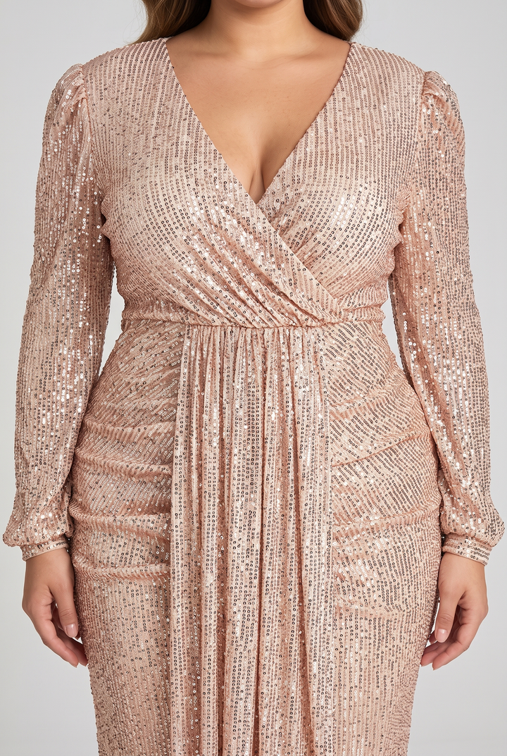 Rose | Chic Sequin Christmas Dress with Long Sleeves
