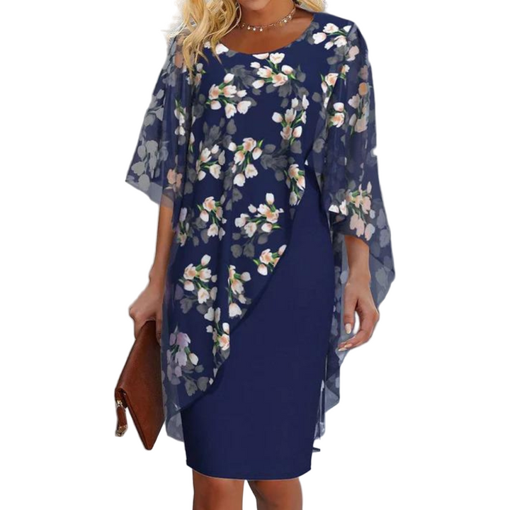 Rose | Elegant Floral Cape Sleeve Summer Dresses