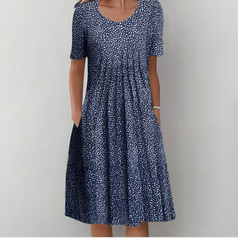 Rose | Elegant Pleated Floral Midi Casual Dress