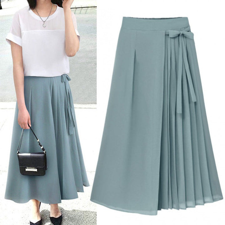 Rose | Sophisticated Pleated Wrap-Tie Midi Skirt