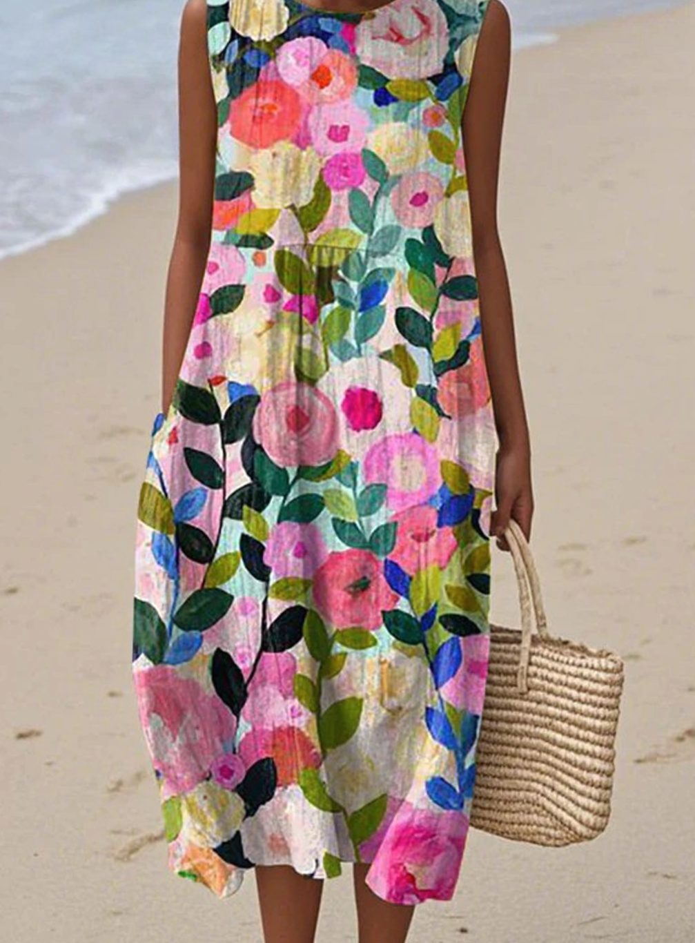Rosie | Floral Sleeveless Midi Summer Dresses