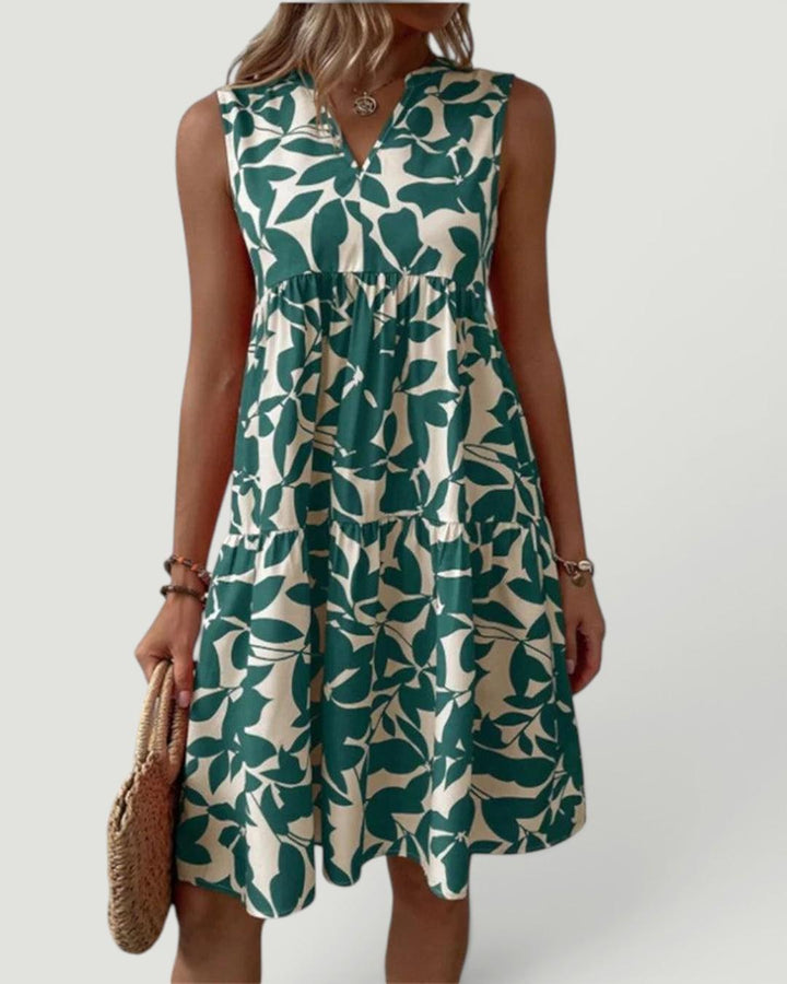 Rosie | Relaxed Floral Midi Dress with Tiered Swing Hem