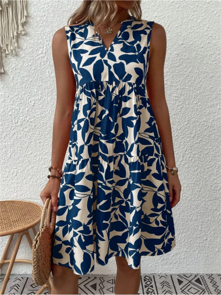 Rosie | Relaxed Floral Midi Dress with Tiered Swing Hem