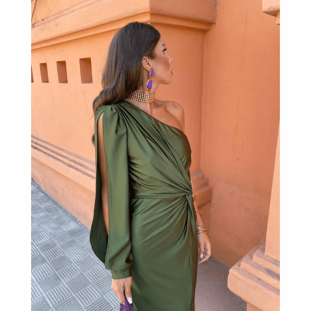 Rosie | Timeless One Shoulder Draped Cocktail Dress