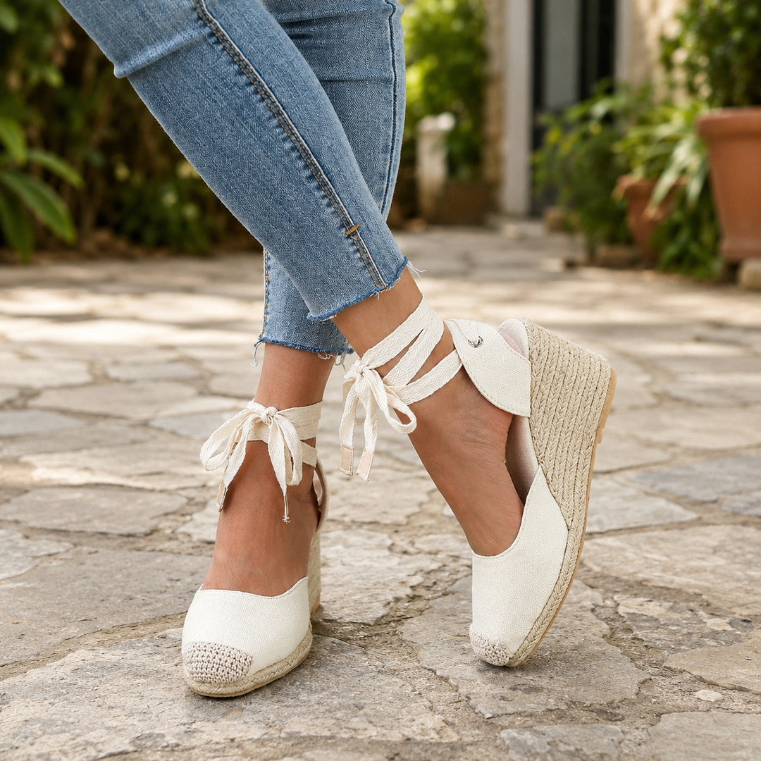Ruby | Classic Lace-Up Espadrille Wedges
