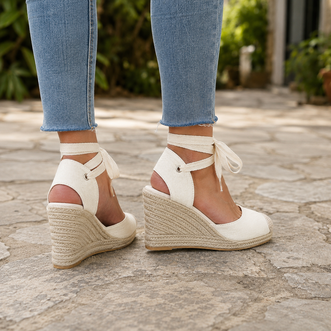 Ruby | Classic Lace-Up Espadrille Wedges