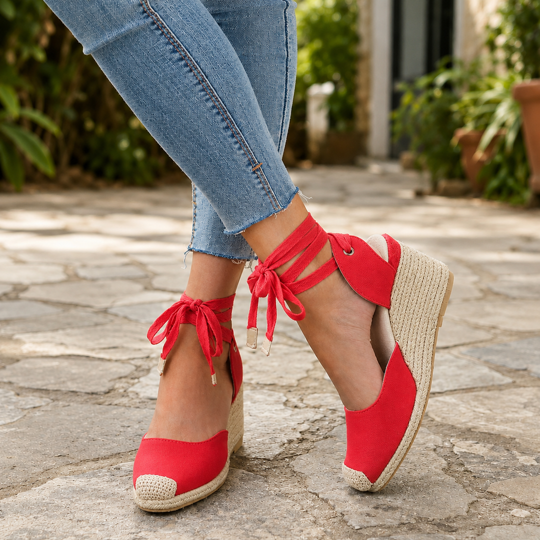 Ruby | Classic Lace-Up Espadrille Wedges