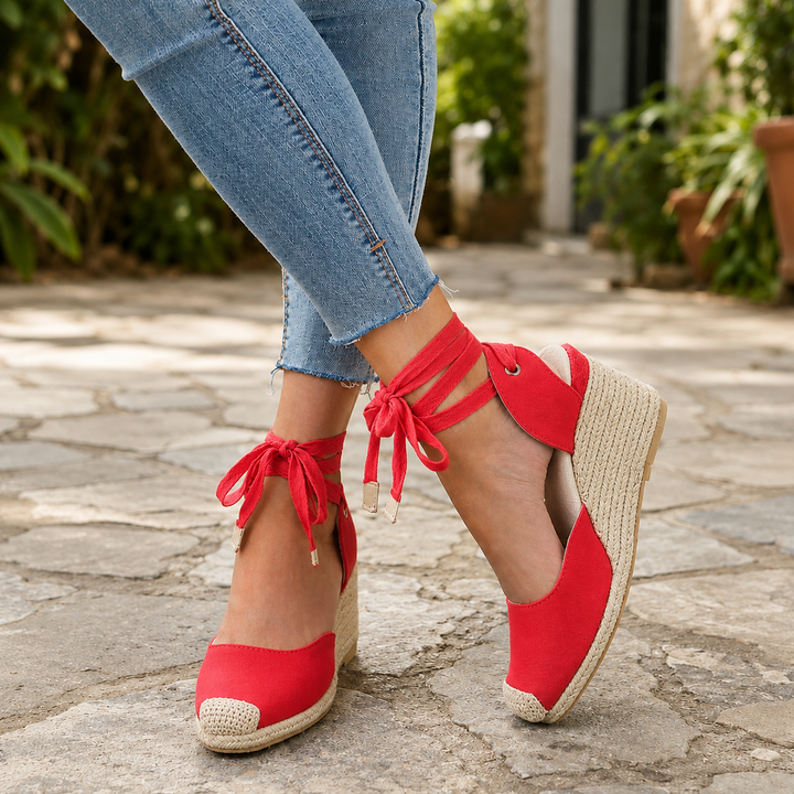 Ruby | Classic Lace-Up Espadrille Wedges