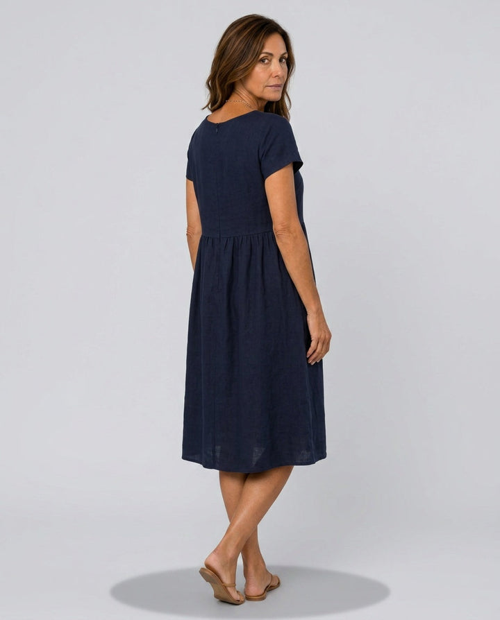 Ruby | Graceful Short Sleeve A-Line Midi Dress