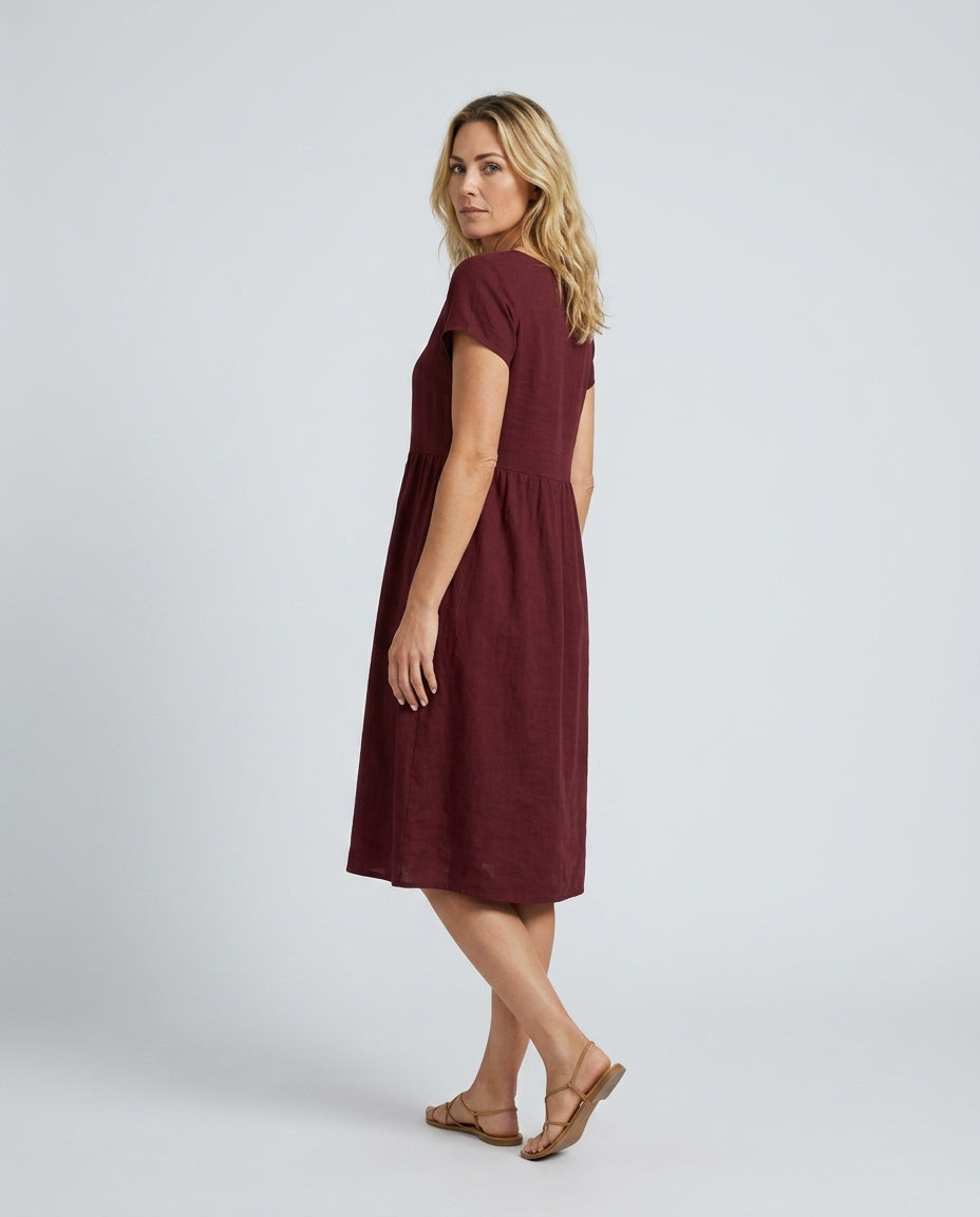 Ruby | Graceful Short Sleeve A-Line Midi Dress
