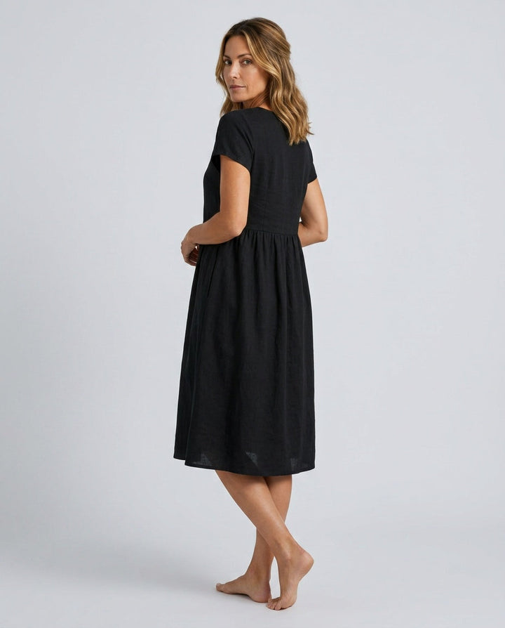 Ruby | Graceful Short Sleeve A-Line Midi Dress