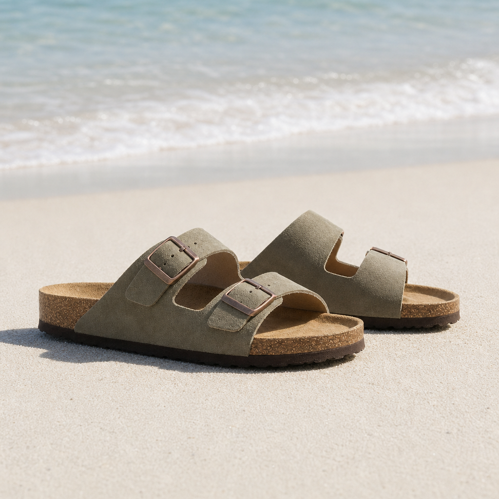 Ruby | Refined Double Strap Buckle Flat Sandals