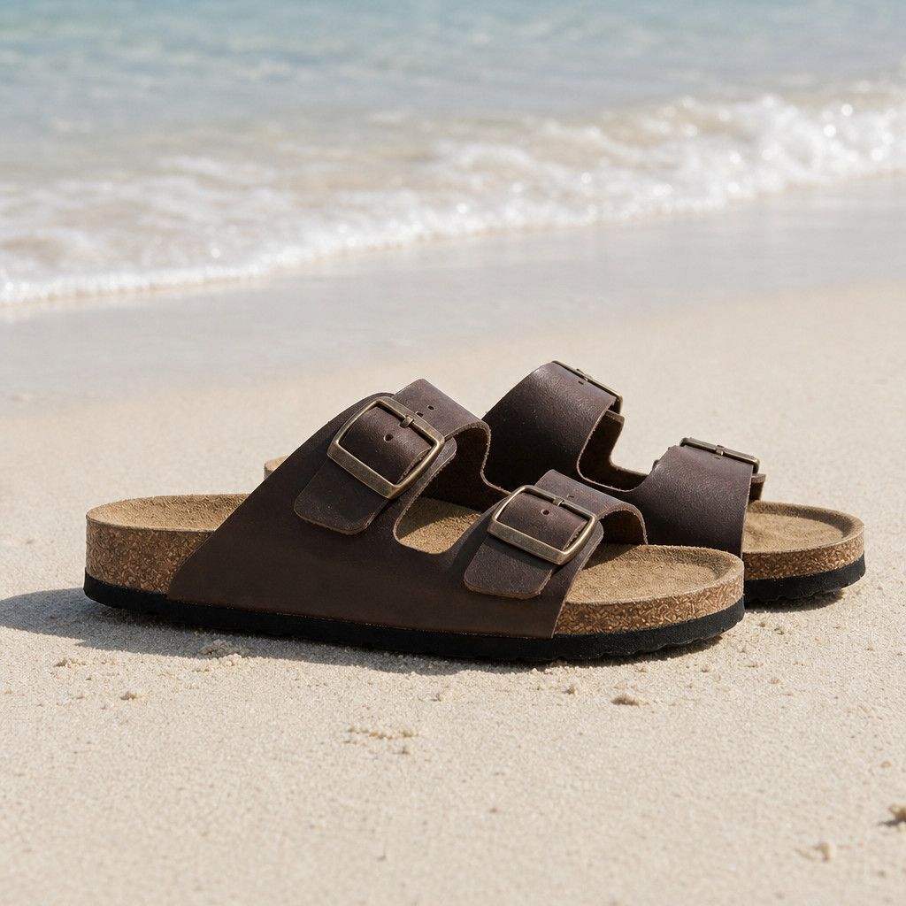 Ruby | Refined Double Strap Buckle Flat Sandals