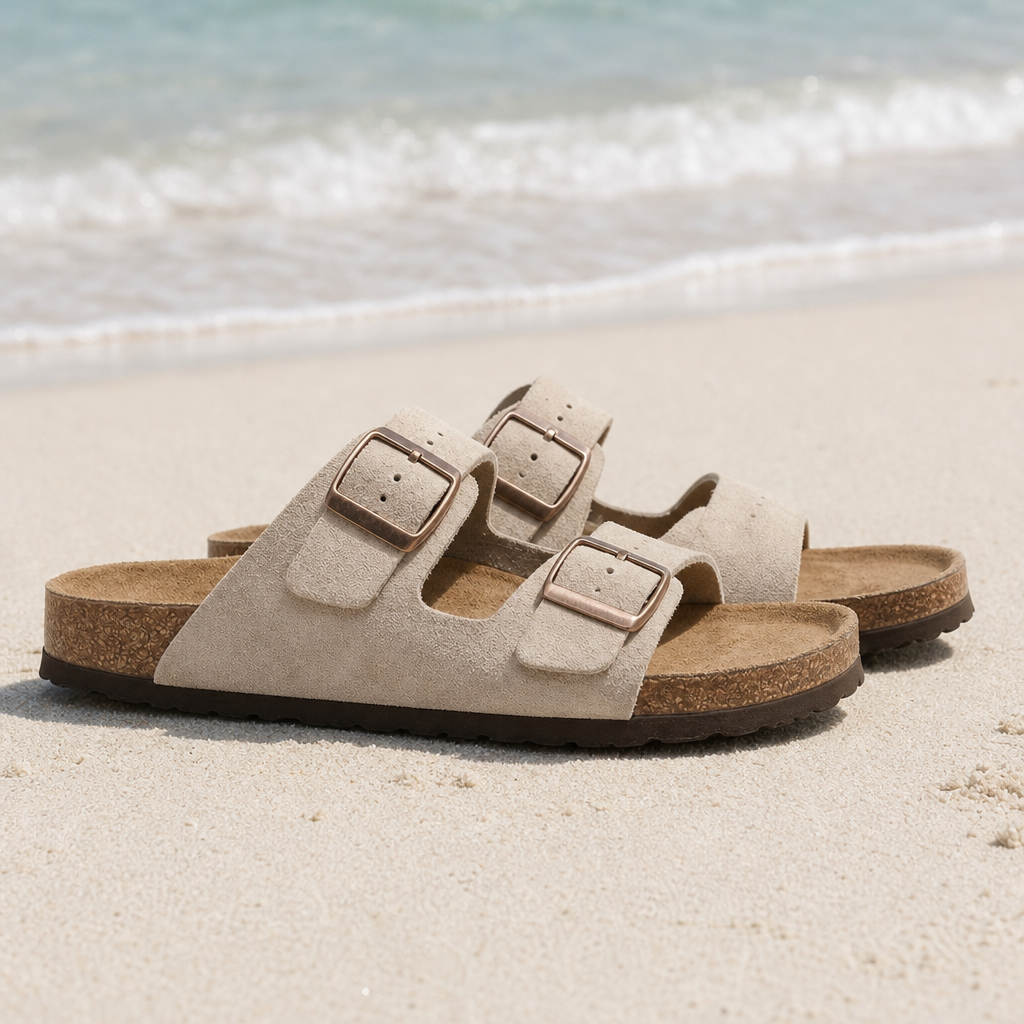 Ruby | Refined Double Strap Buckle Flat Sandals