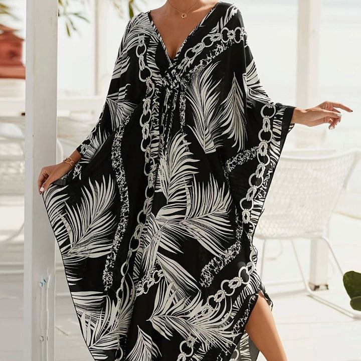 Ruby | Relaxed Tropical Palm Print Kaftan Summer Dresses
