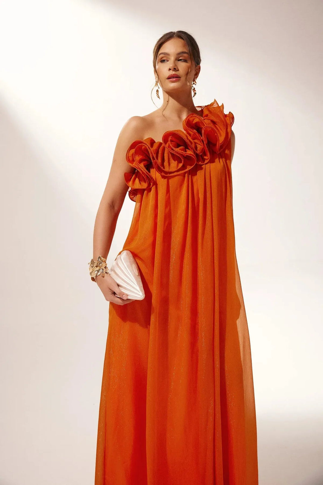 Sadie | One-Shoulder Ruffle Formal Evening Maxi Dress