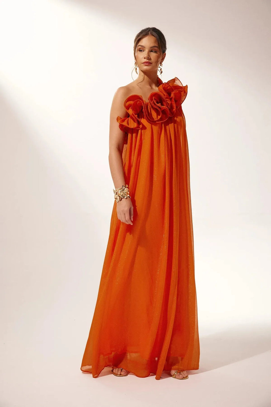 Sadie | One-Shoulder Ruffle Formal Evening Maxi Dress