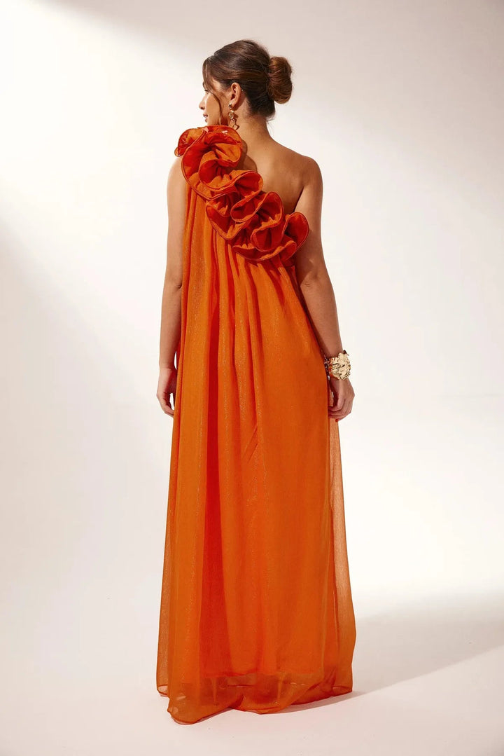 Sadie | One-Shoulder Ruffle Formal Evening Maxi Dress