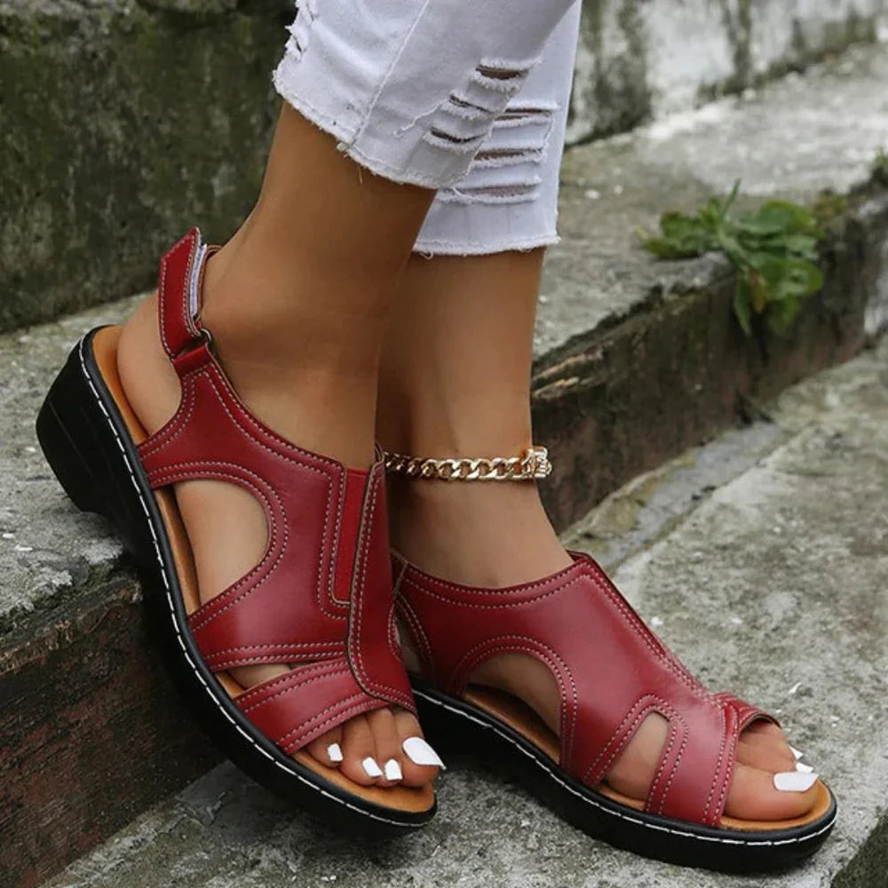 Sadie | Relaxed Comfort Wedge Sandals with Ankle Strap