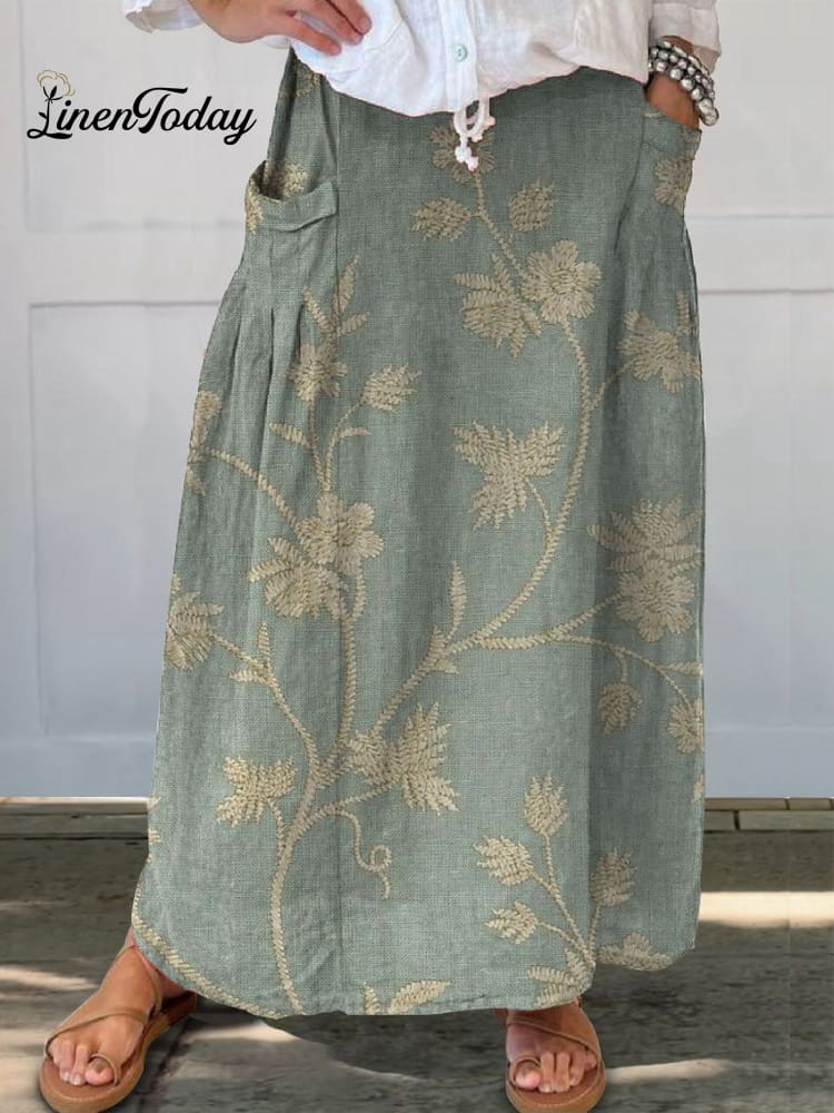 Sadie | Timeless Floral A-Line Maxi Skirt