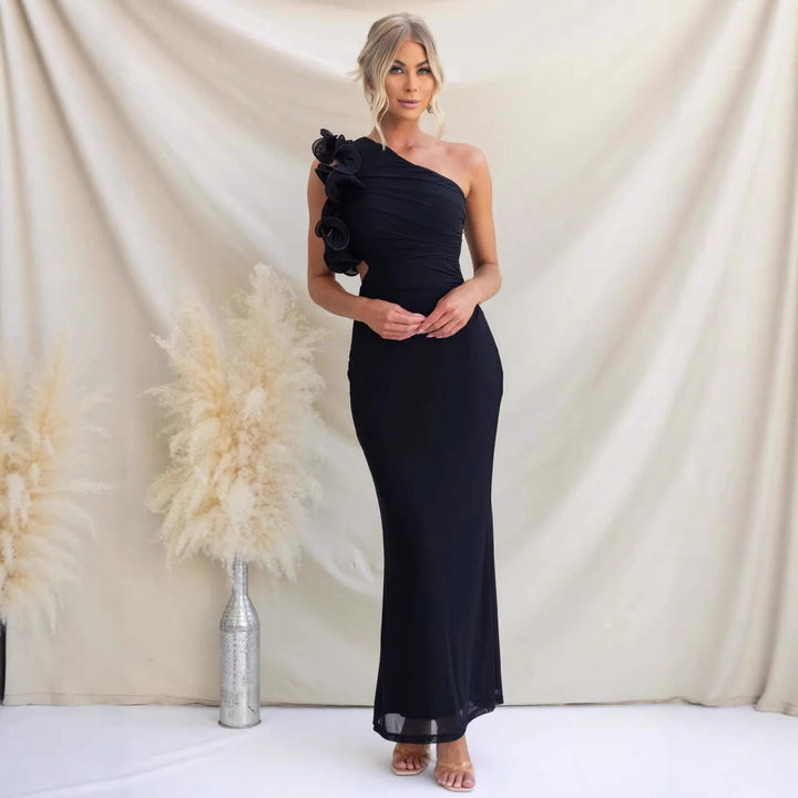 Savannah | Chic Ruffle One-Shoulder Races Dress