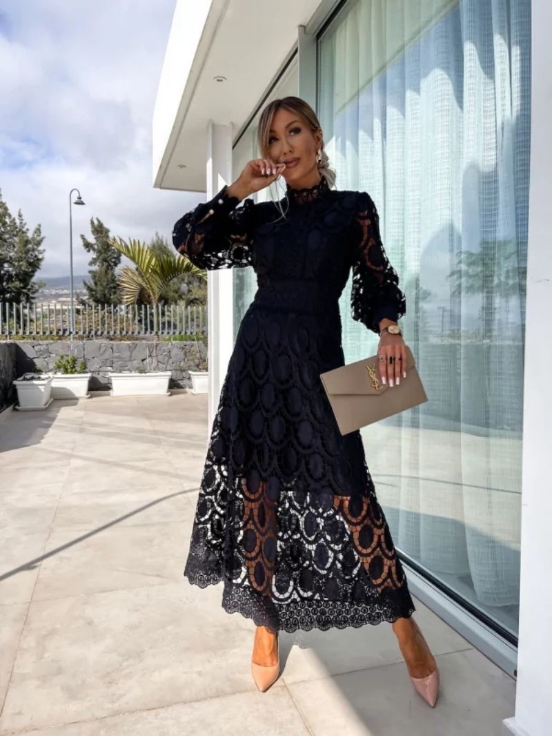 Savannah | Classic Lace Crochet Midi Cocktail Dress