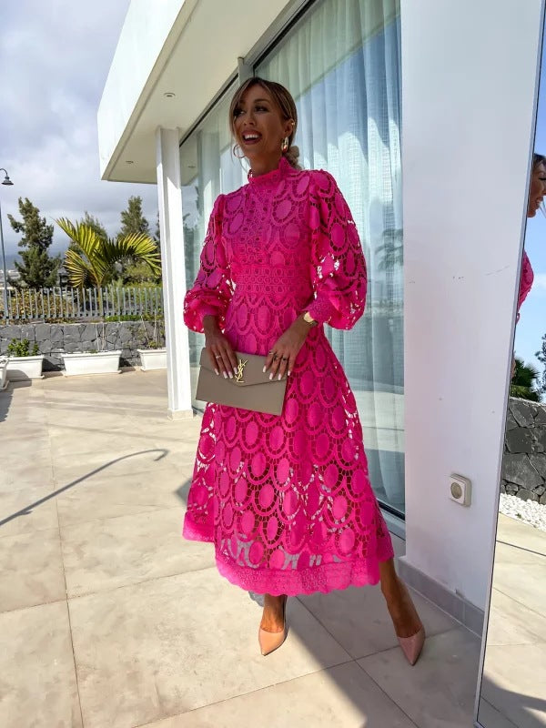 Savannah | Classic Lace Crochet Midi Cocktail Dress