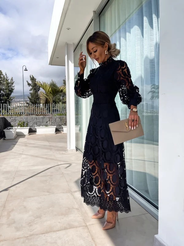 Savannah | Classic Lace Crochet Midi Cocktail Dress
