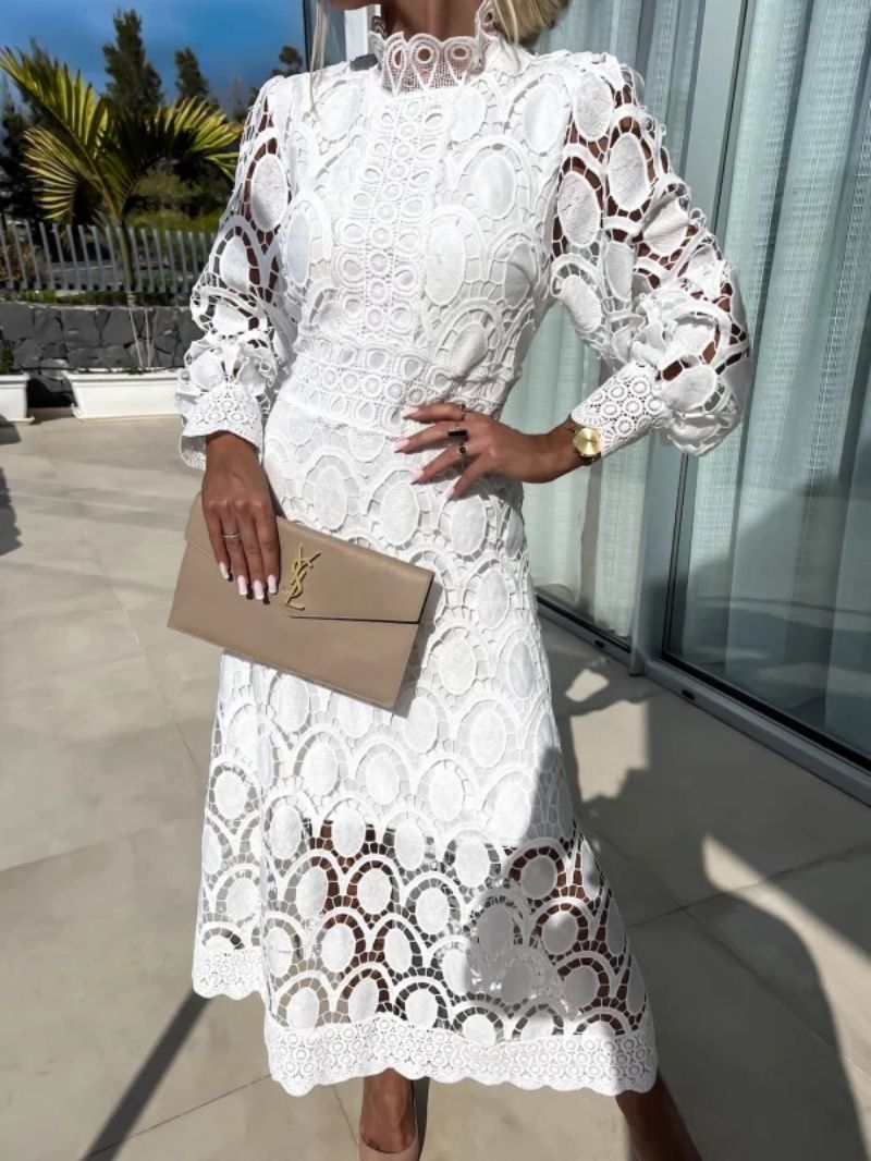 Savannah | Classic Lace Crochet Midi Cocktail Dress