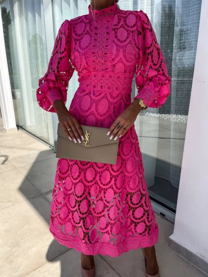Savannah | Classic Lace Crochet Midi Cocktail Dress