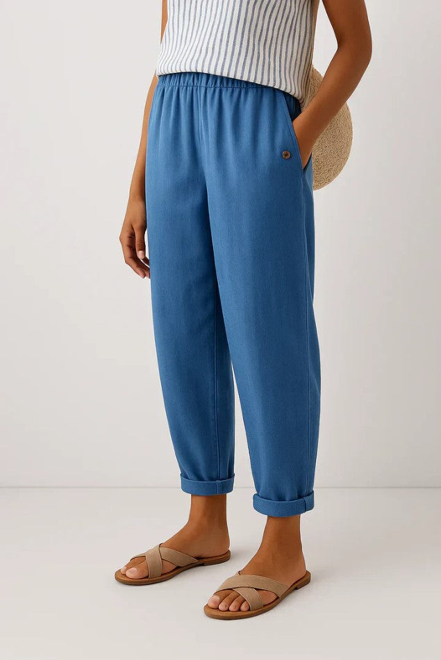 Savannah | Elegant Relaxed Cuffed Linen Pants
