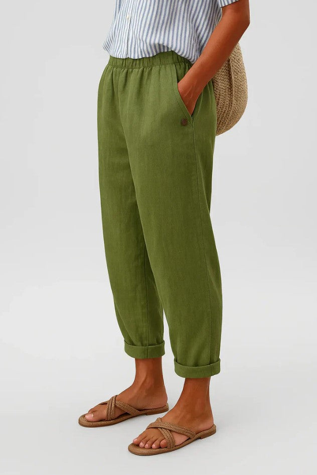 Savannah | Elegant Relaxed Cuffed Linen Pants