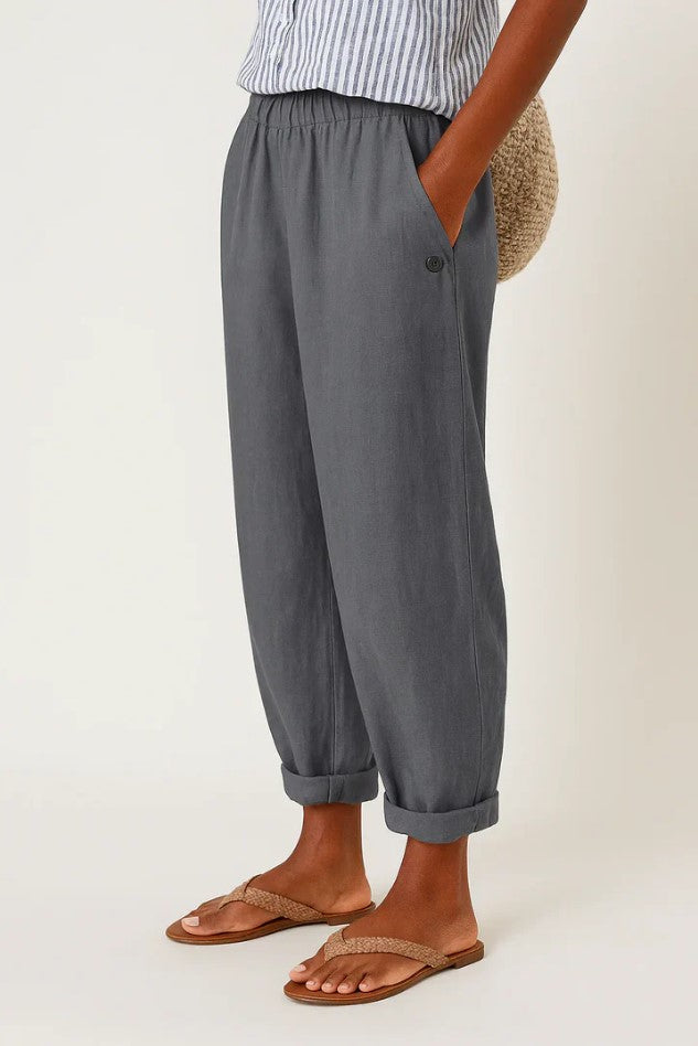 Savannah | Elegant Relaxed Cuffed Linen Pants