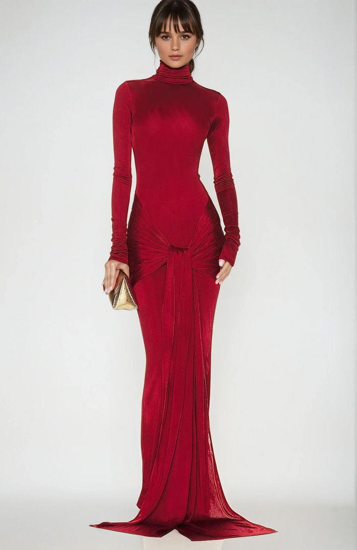 Savannah | Graceful High Neck Christmas Dress Formal Maxi Gown