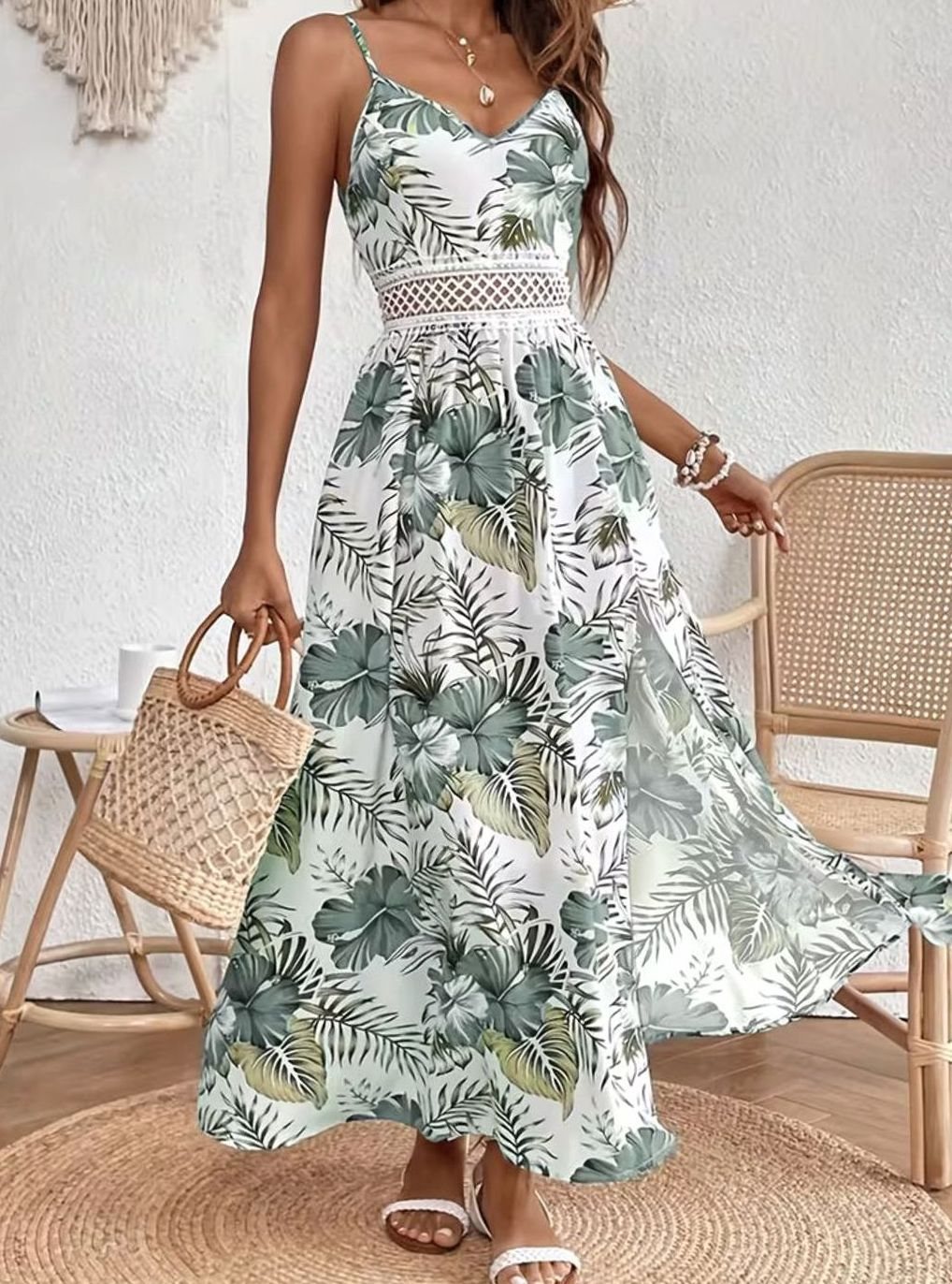 Savannah | Graceful Tropical Floral Maxi Summer Dress