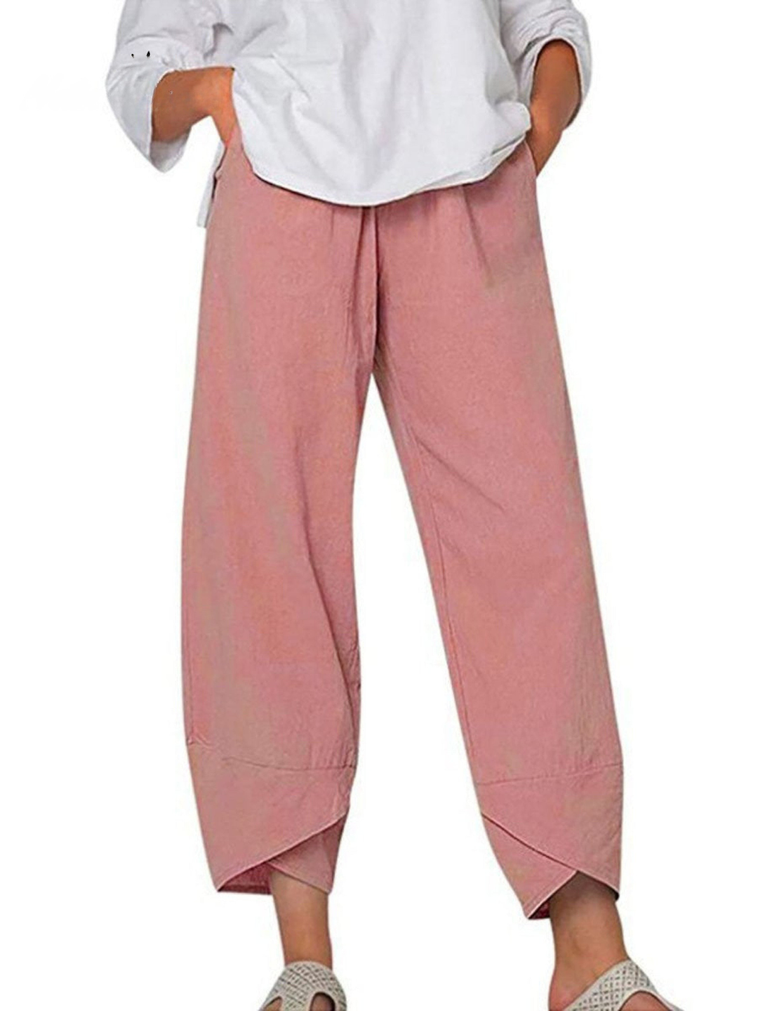 Savannah | Refined Wide Leg Linen Pants with Tapered Harem Hem