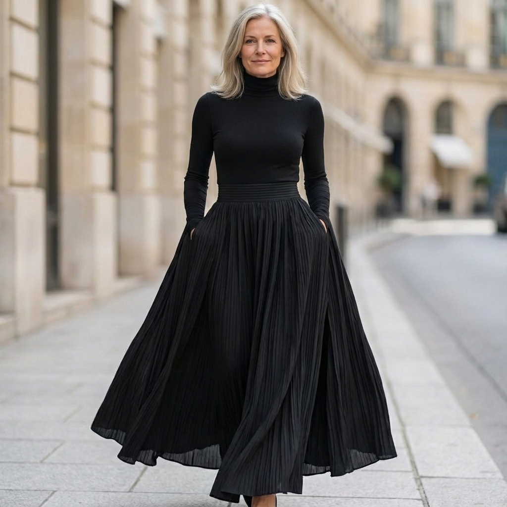 Savannah | Sophisticated High Waisted Pleated Maxi Skirt