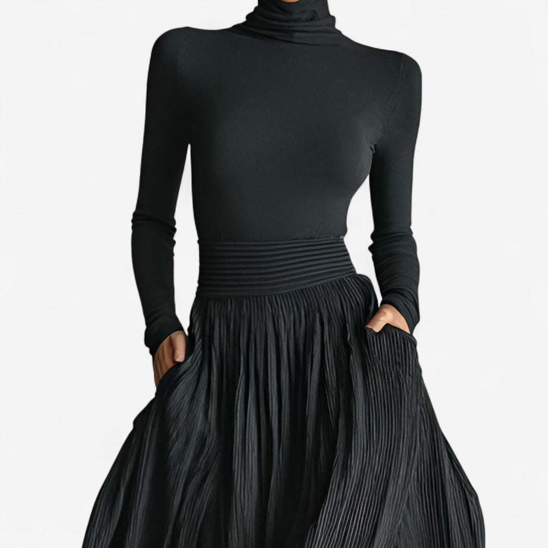Savannah | Sophisticated High Waisted Pleated Maxi Skirt