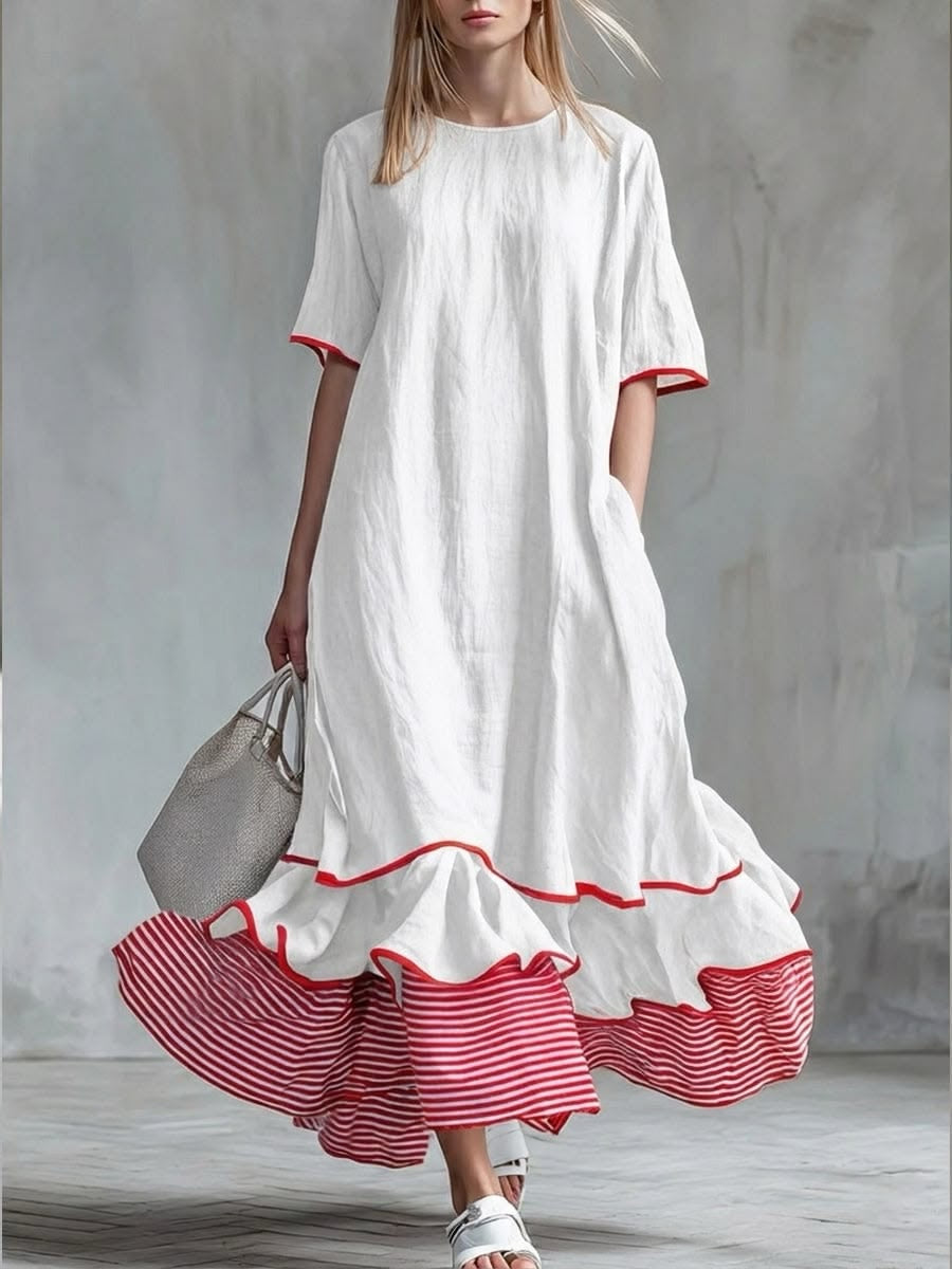 Scarlett | Elegant Short Sleeve Tiered Maxi Boho Dress