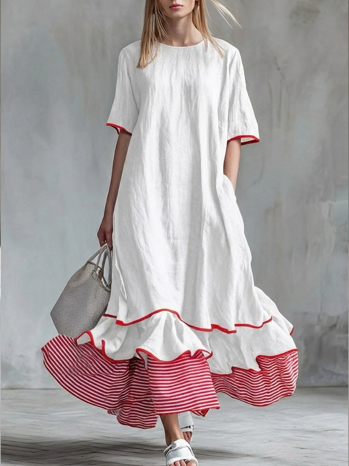 Scarlett | Elegant Short Sleeve Tiered Maxi Boho Dress