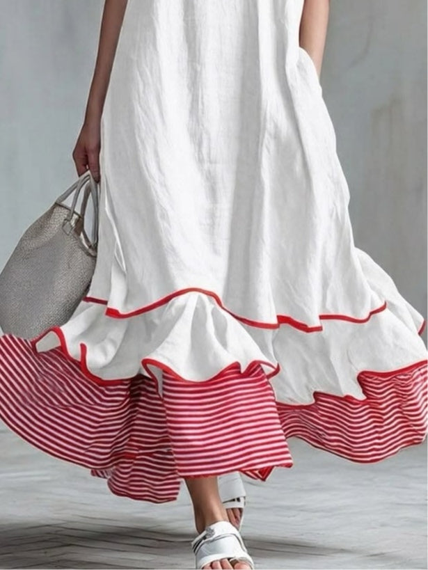 Scarlett | Elegant Short Sleeve Tiered Maxi Boho Dress