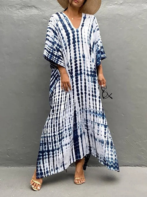 Scarlett | Elegant Tie-Dye Kaftan Beach Dress