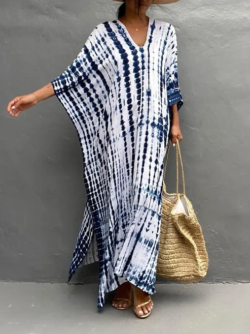 Scarlett | Elegant Tie-Dye Kaftan Beach Dress