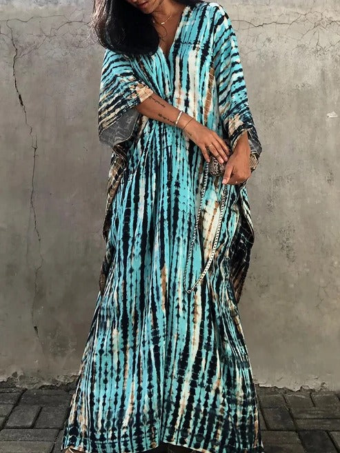 Scarlett | Elegant Tie-Dye Kaftan Beach Dress