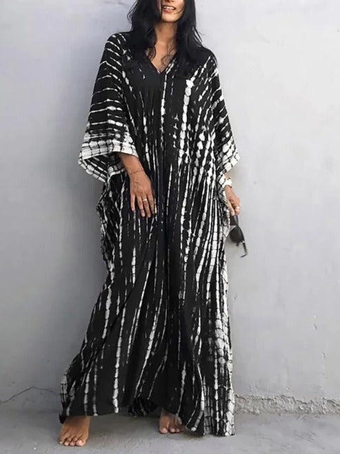 Scarlett | Elegant Tie-Dye Kaftan Beach Dress