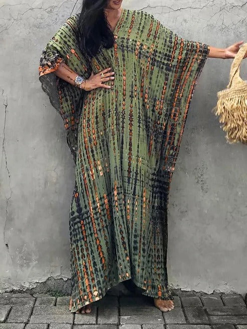 Scarlett | Elegant Tie-Dye Kaftan Beach Dress