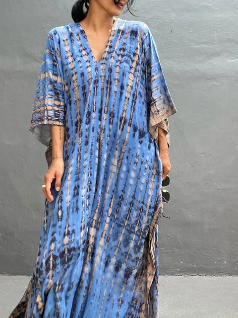 Scarlett | Elegant Tie-Dye Kaftan Beach Dress