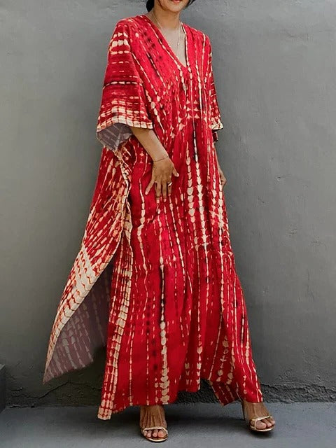 Scarlett | Elegant Tie-Dye Kaftan Beach Dress