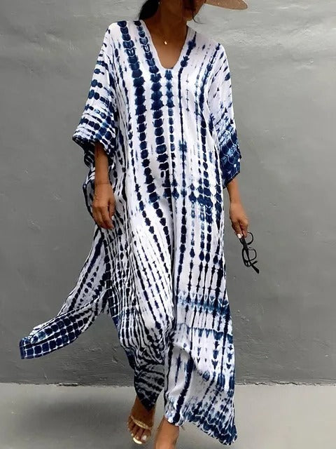 Scarlett | Elegant Tie-Dye Kaftan Beach Dress